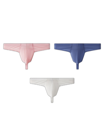 3 Pack Men's Solid Color Seamless Comfort Quick-Dry Breathable Thongs