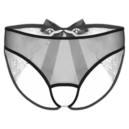 Open Crotch Embroidered Mens Lace Briefs