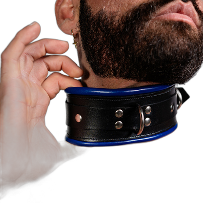 ruff GEAR Leather Padded Neck Collar Blue