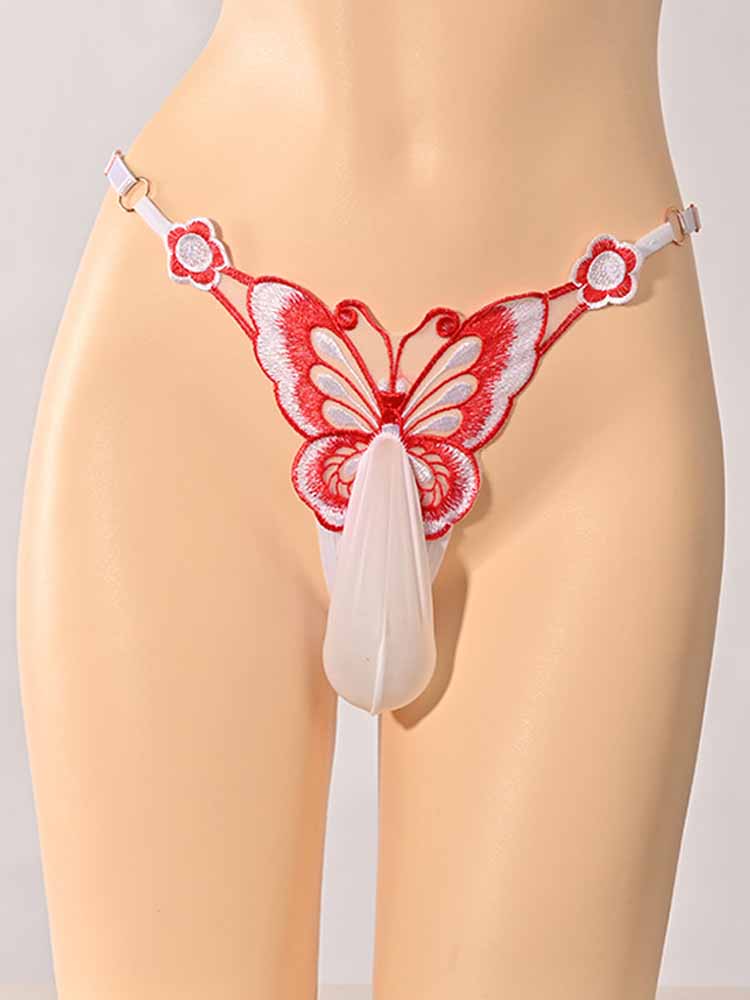 Men's Butterfly Pattern Wrapped Egg Thong
