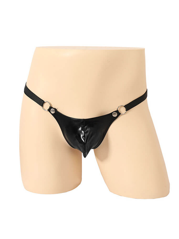 Men's Sexy Low-Rise Metal Rings Butt-Lifting Thong