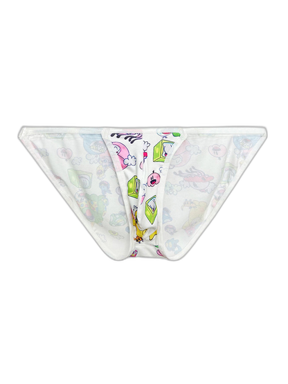2 Pack Men's Trendy Printed Cartoon Comfortable and Breathable Bikini