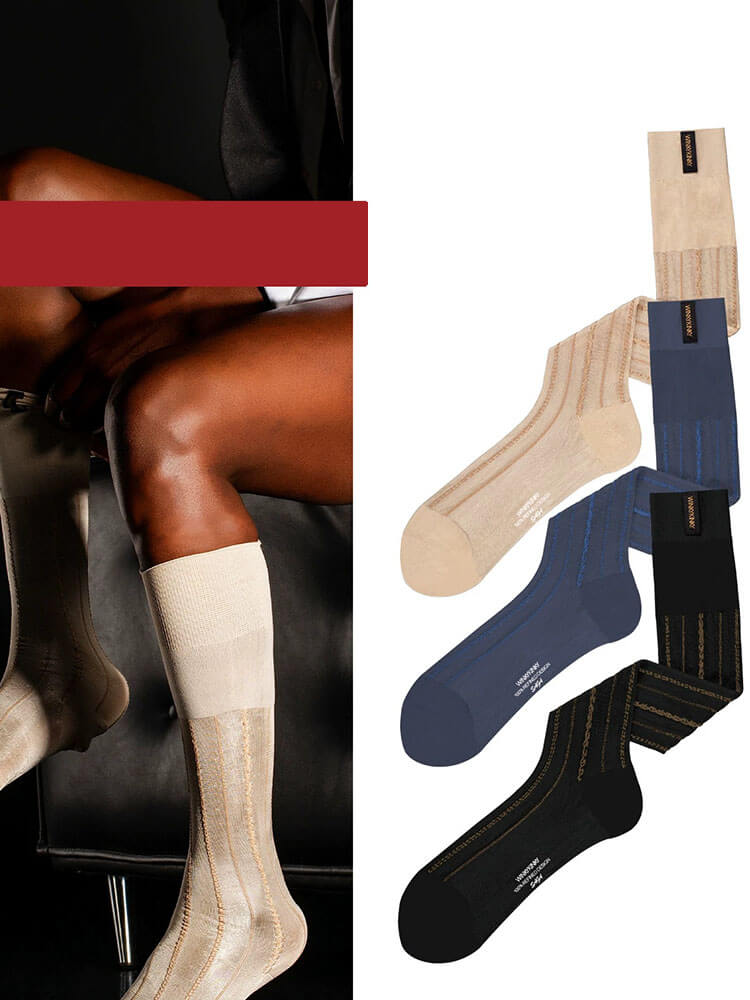 Men's Thin Sheen Finish Business Long Socks