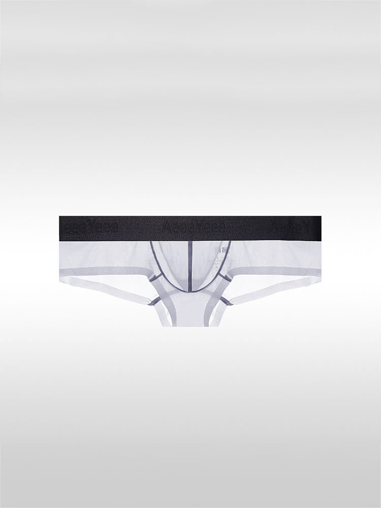 Men's Sexy Low-Rise Stretch Sheer Ice Silk Boxer Briefs