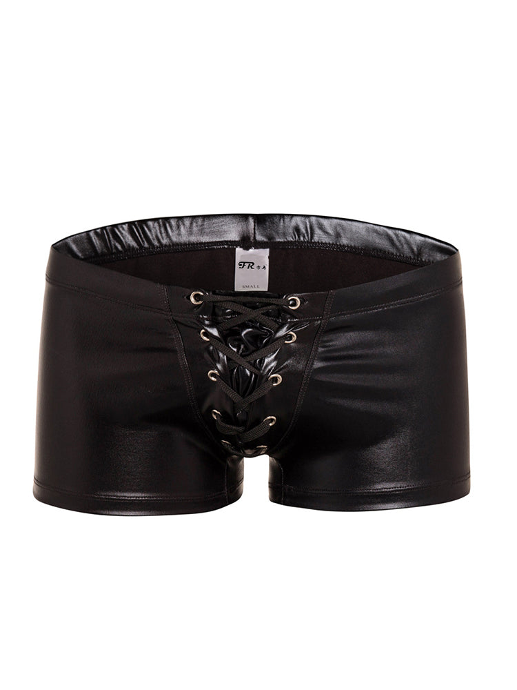 Faux Leather Trendy Swim Boxers