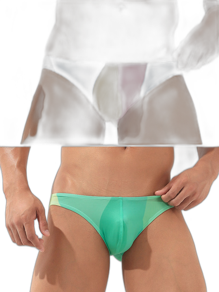 2 Pack Men's Low-Rise Color-Blocking Bikini