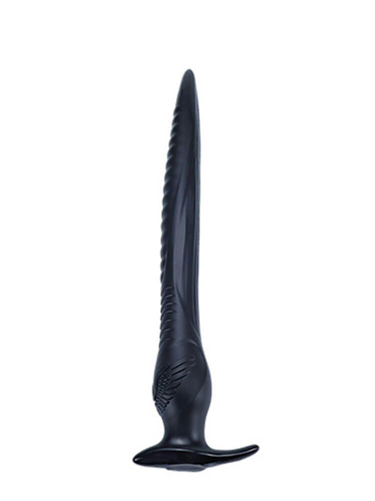Erotic Extra Long Textured PVC Anal Plug
