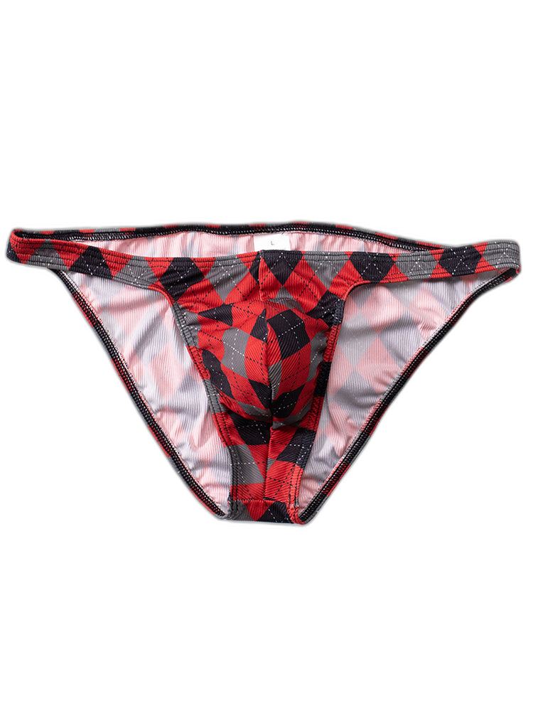 Rhombus Check Pattern Pouch Briefs