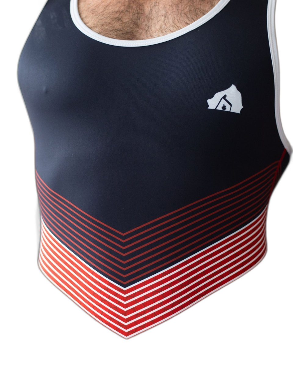 DEN Wrestling Singlet - Black v Red