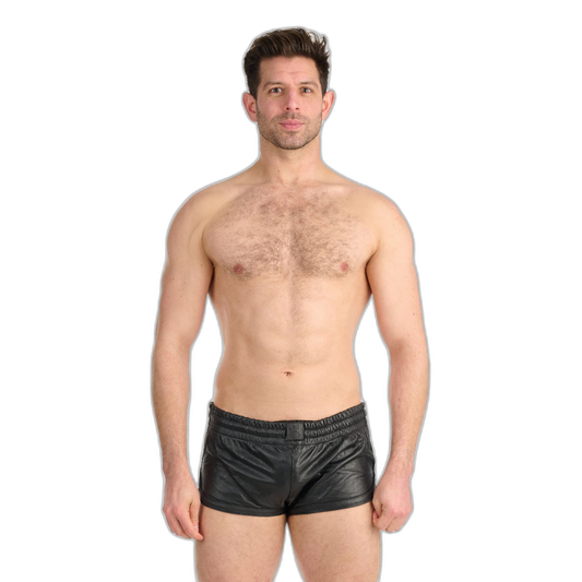 Prowler RED Leather Sports Shorts Black