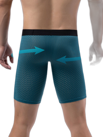 3 Pack Men’s Anti-chafing Mesh Long Boxer Briefs