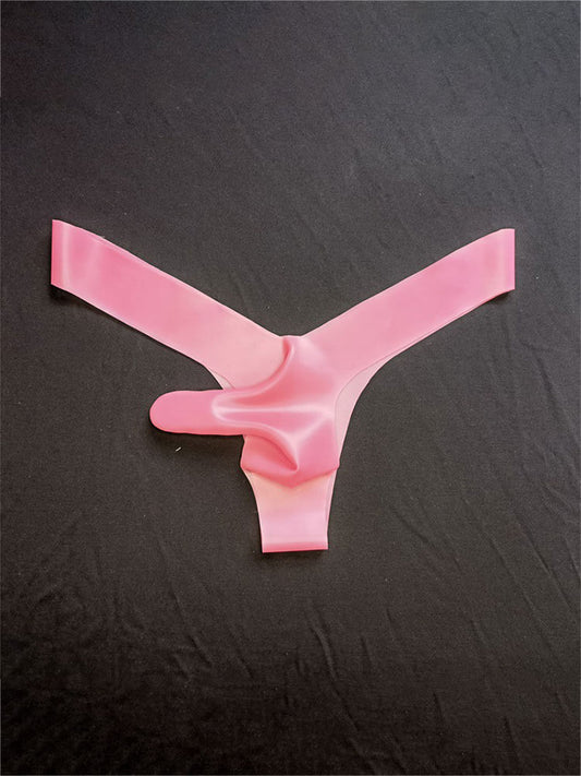 Men's Low-Rise Seamless Latex V-Cut Thong