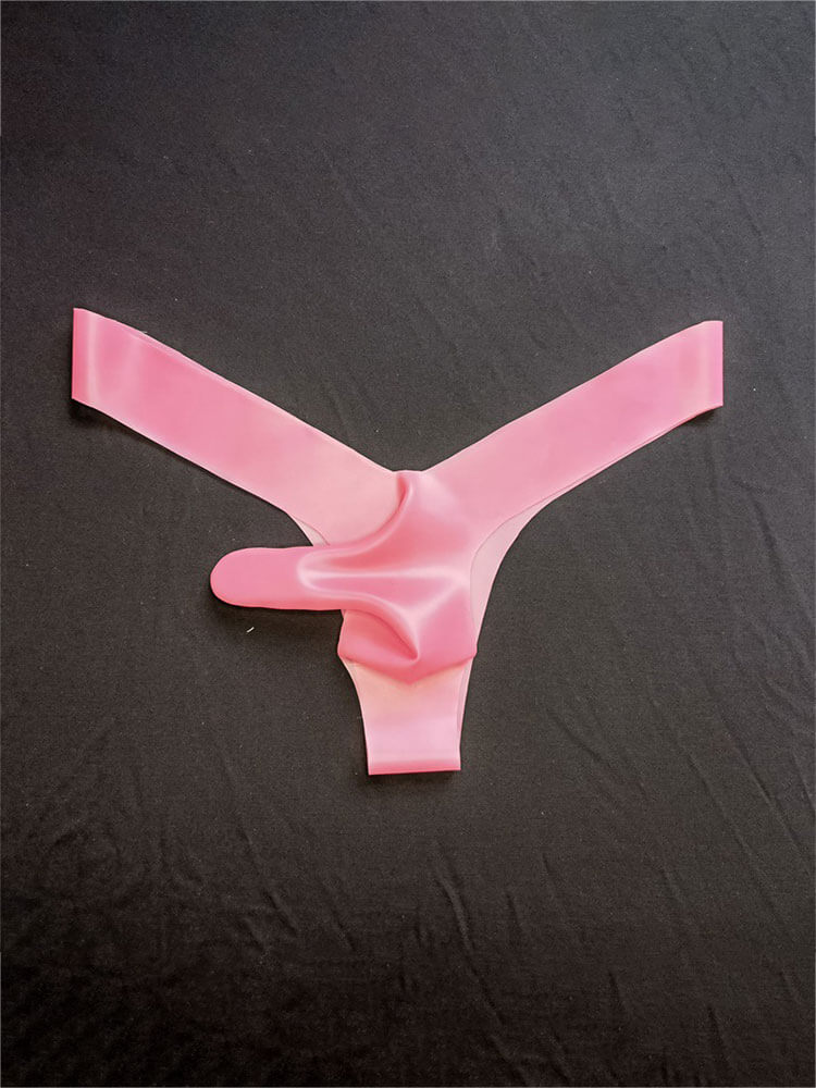 Men's Low-Rise Seamless Latex V-Cut Thong