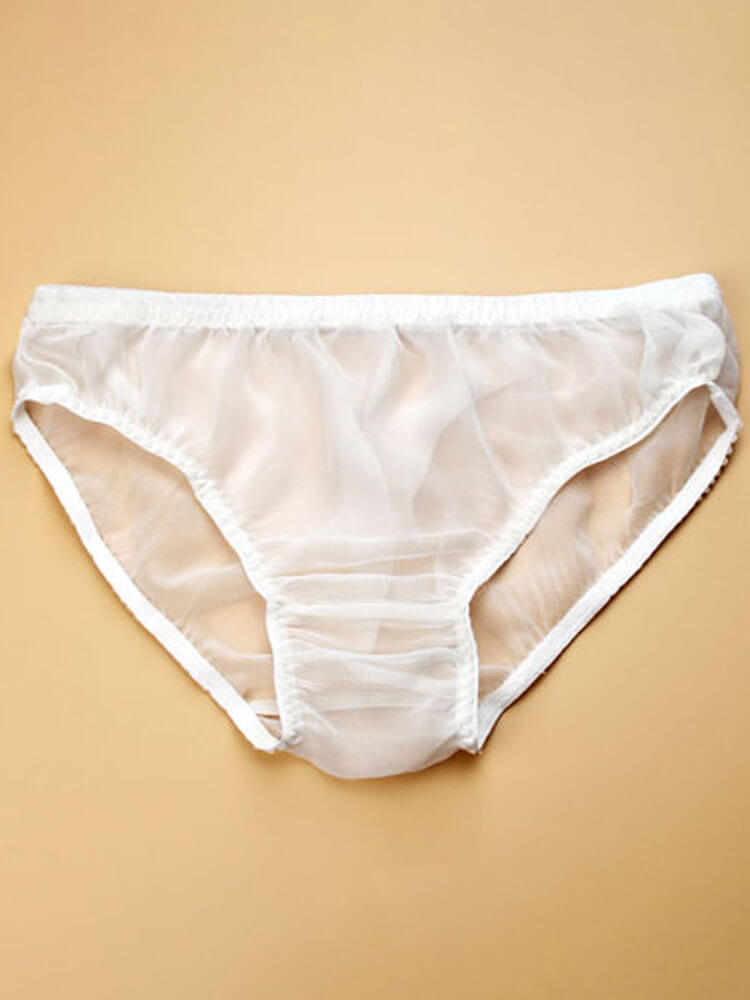 Men's Sexy Breathable Mulberry Silk Mesh Briefs