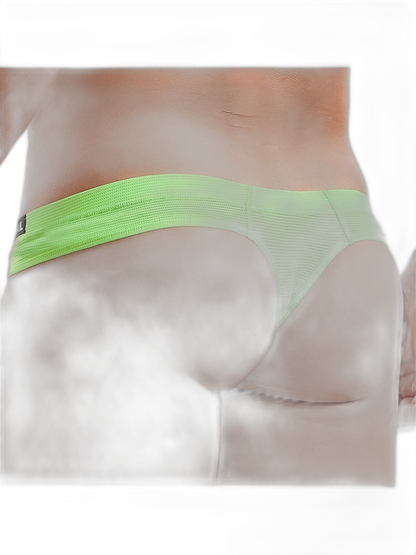 Men's Simple Breathable Mesh Pouch Thong & Strings