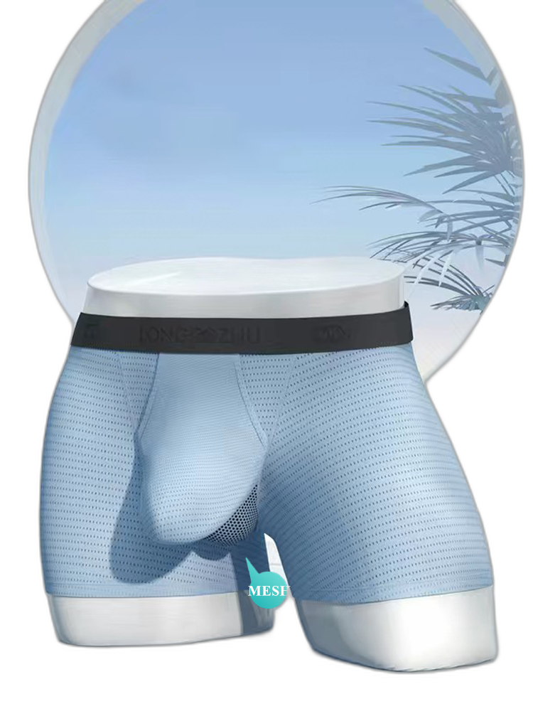 Men's Cooling Separate Pouch Boxer Briefs Dual Pouch Underwear