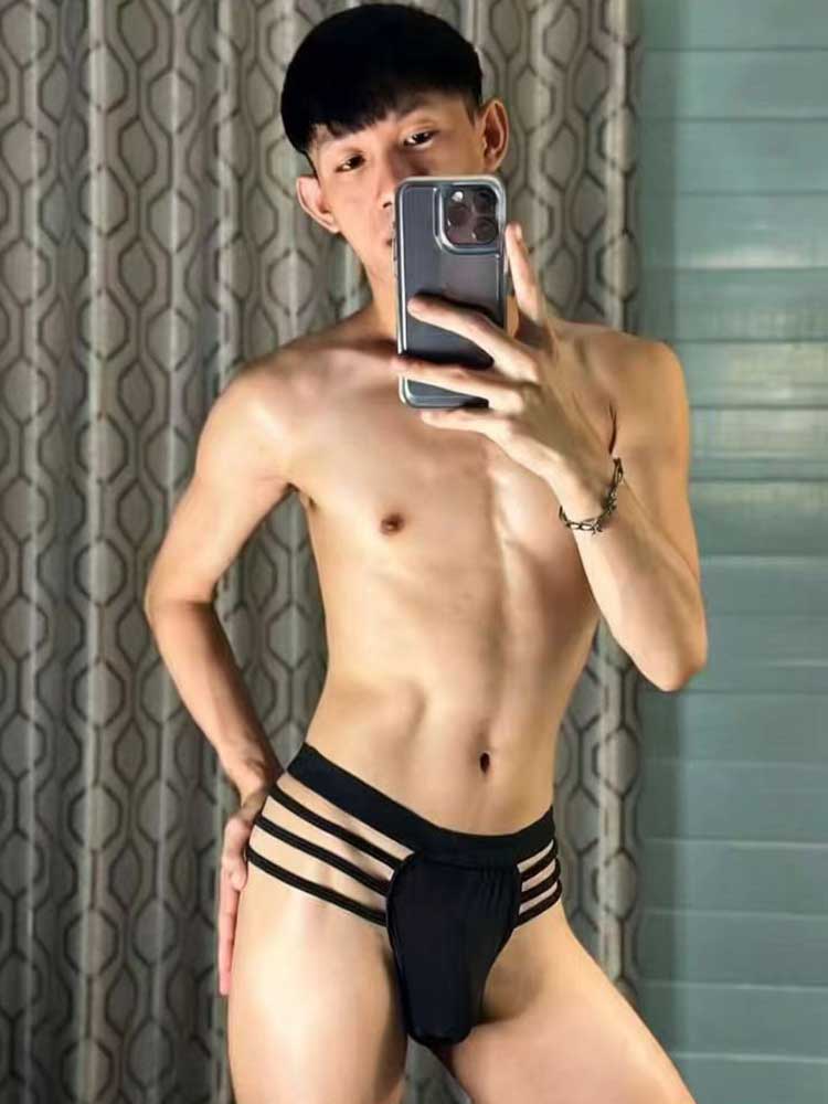 Men's Sexy Low-Rise Multi-Strap Cutouts Thong