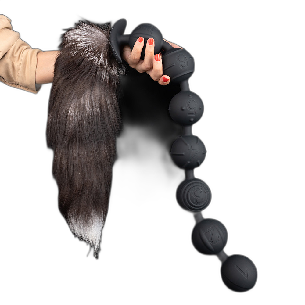 Soul - Silicone Anal Beads - 7 Balls with Removable Tail