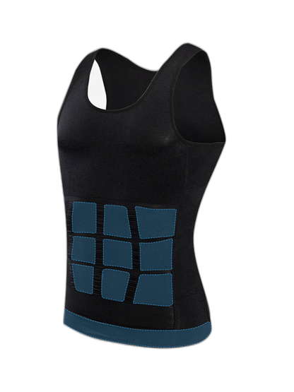Mens Waist Body Shaper Vest T-Shirt Tank Tops