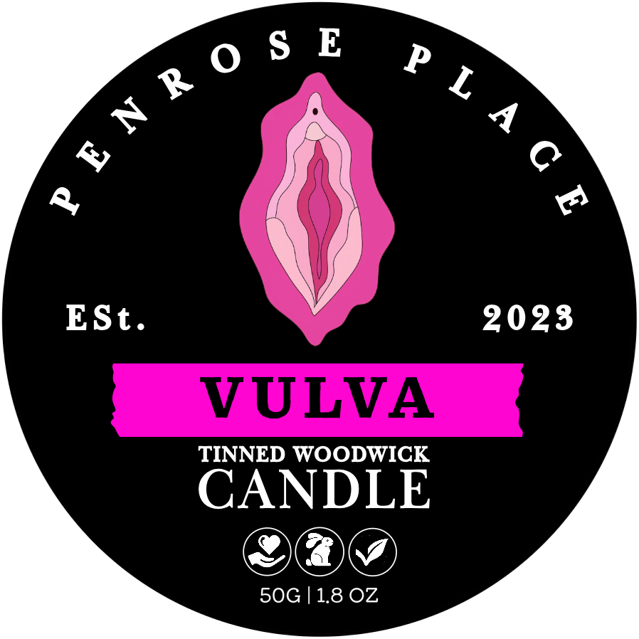 Vulva Tinned Woodwick Candle (Jasmine + Vanilla)