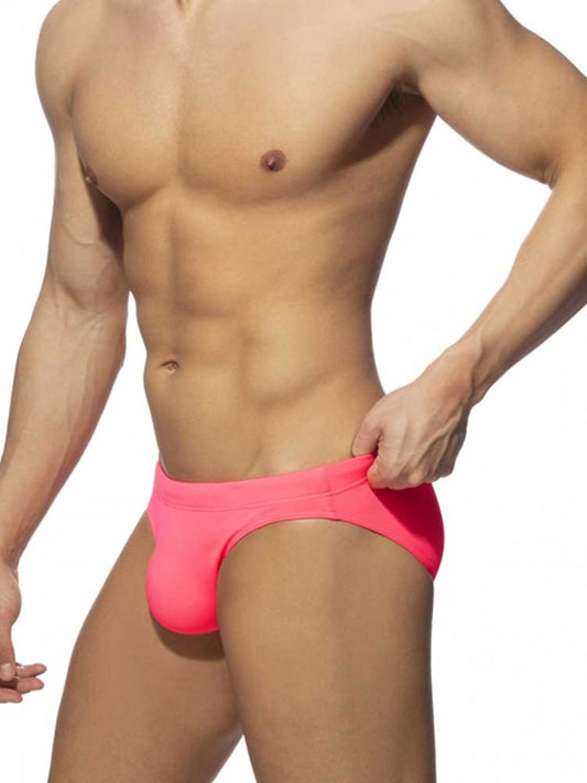 Men's Low Rise Bikini Cups Plain Swim Briefs