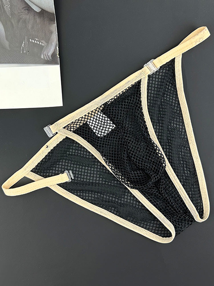 Men's Low Rise Semi Transparent Mesh Briefs