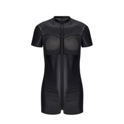 Faux Leather Fetish Bodysuit