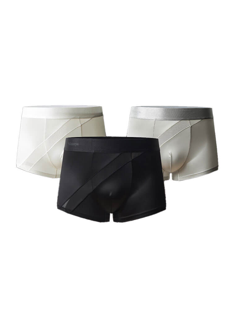 Men's Stretch Breathable Glossy Satin Boxer Briefs