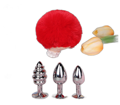 Lola - Bunny Tail Butt Plug - Metal Butt Plug - Anal Sex Toy