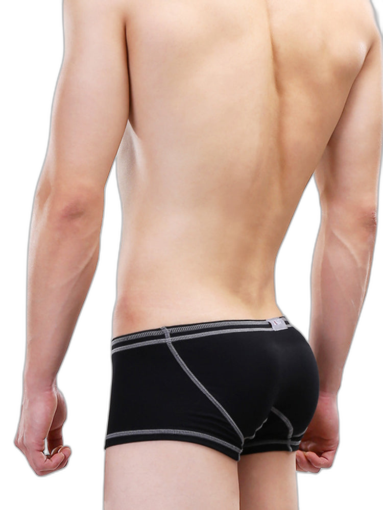 2 Pack Men's Sporty Breathable U Convex Pouch Trunks