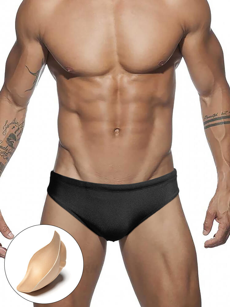 Men's Solid Color Shiny Sexy Triangle Swim Briefs