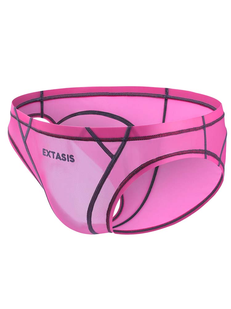 Men's Sexy Tight See-Through Patchwork Briefs