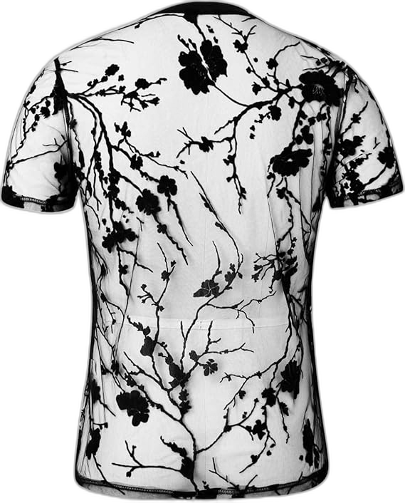 Mesh Floral Short Sleeve T-shirt