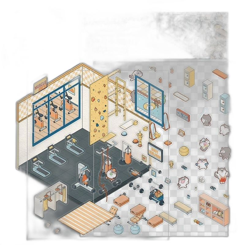 Cute DIY 3D Isometric Stickers