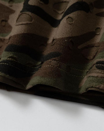 American Retro Wasteland Style Ripped Camouflage Vest