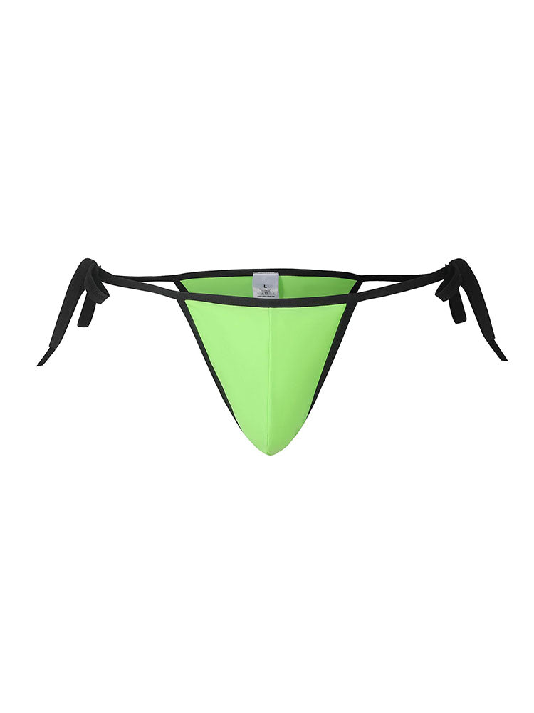 Men's Side Tie Solid Colour Triangle Swim Bikini