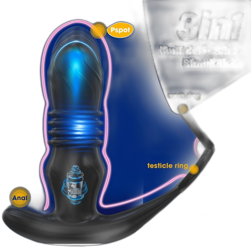 Thrusting Anal Plug with Cock Ring  The Pup Play Hub