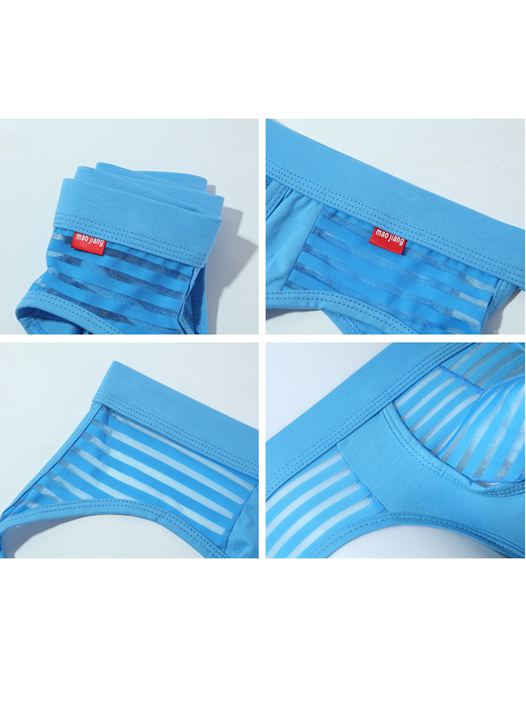 Men’s Sexy Striped Hollow Jockstrap With Separate Pouch