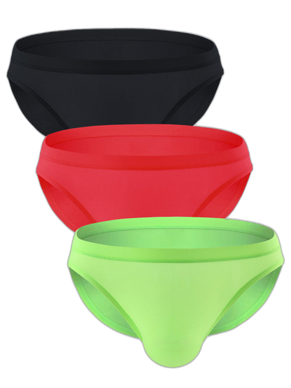 3 Pack Translucent U Convex Pouch Bikini For Men