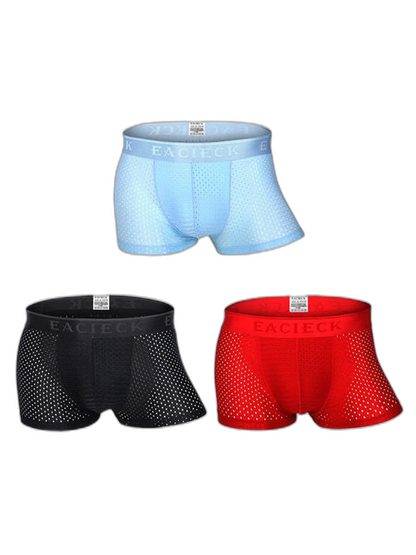 3Pcs Men's Mesh Thin Ice Silk Underwear
