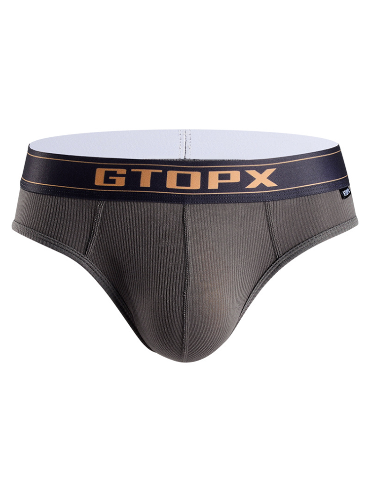 Men's Threaded Fabric U Convex Low-Rise Briefs