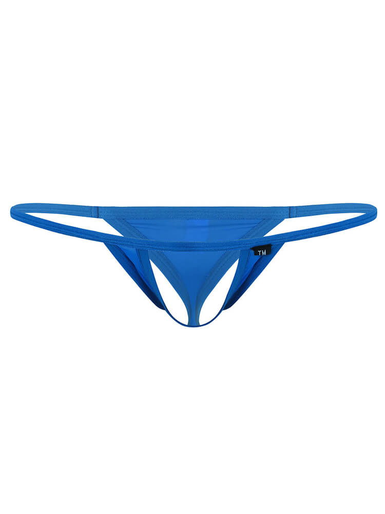 Men's Front Hollow Design Ice Silk Stretch Thong