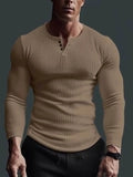 Men's V-neck Solid Colour High-Stretch Fitness Top