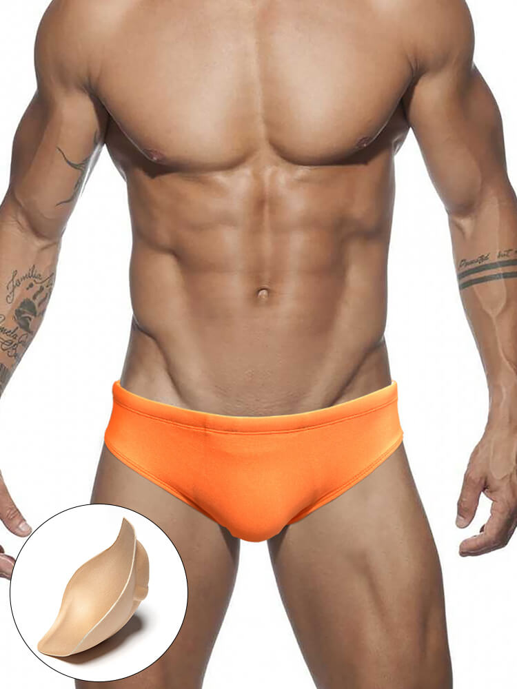 Men's Solid Color Shiny Sexy Triangle Swim Briefs
