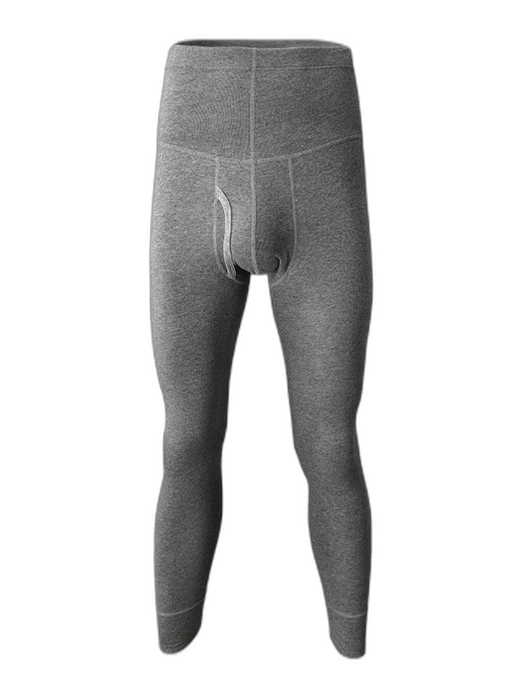 Men's High-rise Cotton Thermal Bottoms With Fly
