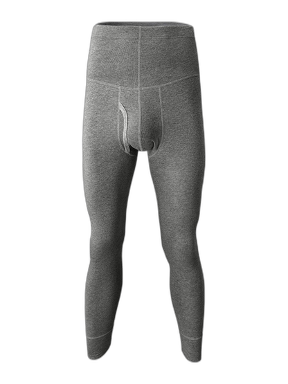 Men's High-rise Cotton Thermal Bottoms With Fly