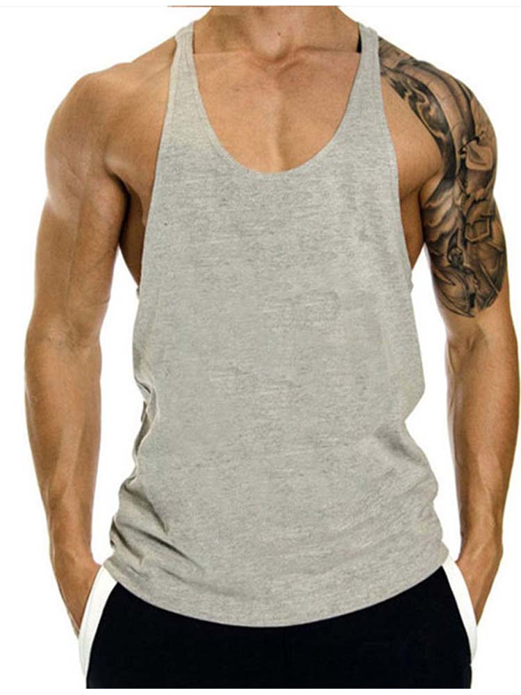 Men's Solid Color Loose Sports Cotton Vest