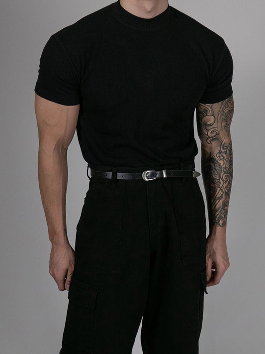 Men's Threaded High-neck Sport T-shirt