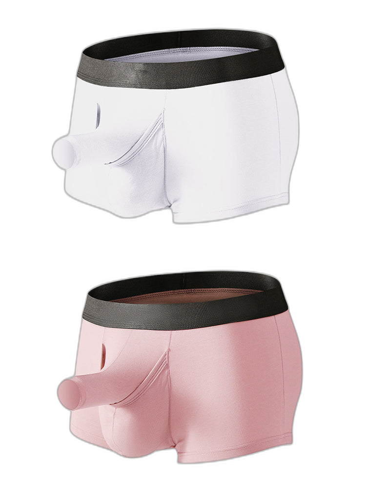 Men’s Dual Ball Pouch Trunks With Fly Front