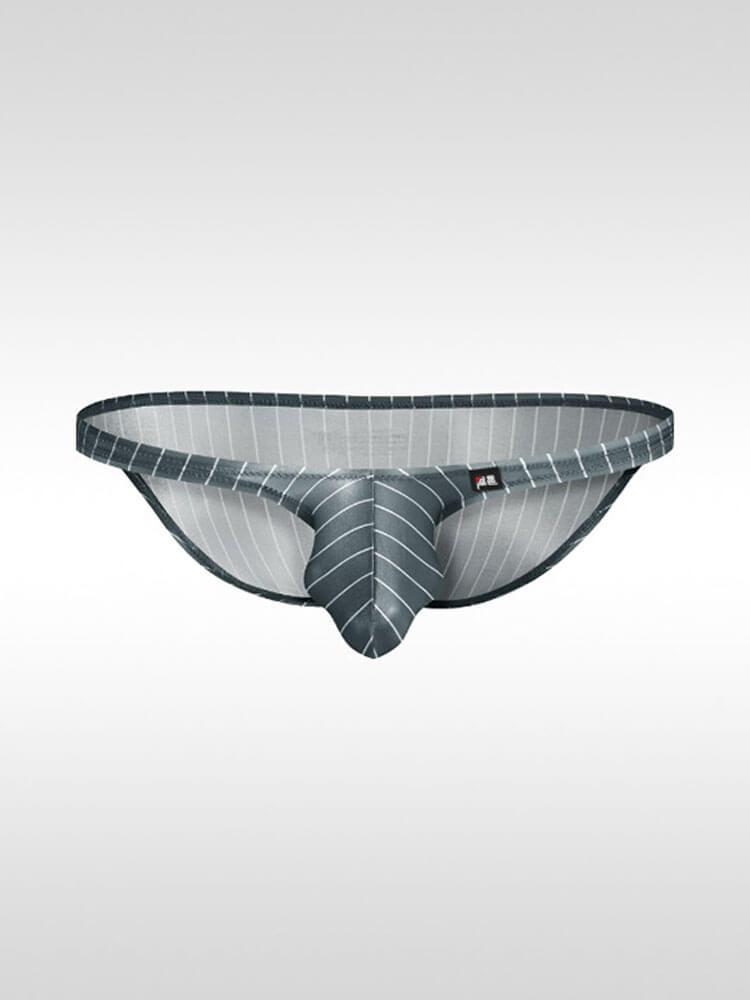 Men's Sexy Pinstriped Thin Bodysuit and Briefs